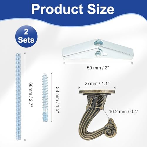 Swag Hooks, 2 Pcs Heavy Duty Ceiling Hooks view 2