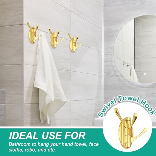 Swivel Towel Hooks Foldable Towel Hook Clothes Hooks Hanger Wall Mounted view 5