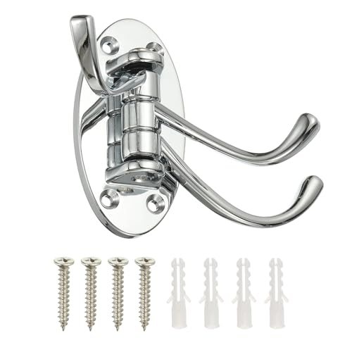 Swivel Wall Hooks Foldable Towel Hook Clothes Hanger Silver, Wall Mounted — PATIKIL