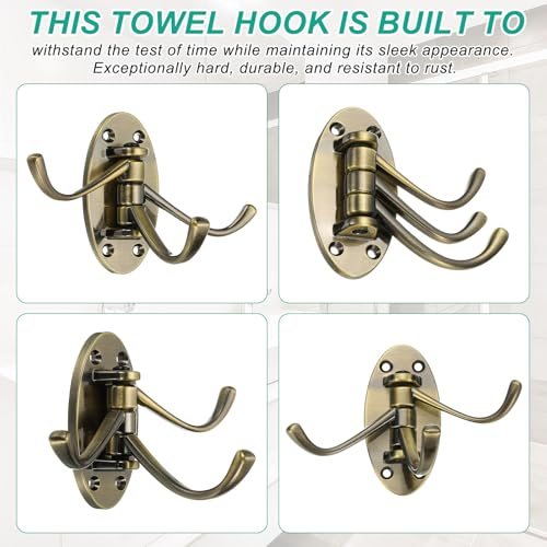 Swivel Wall Hooks Foldable Towel Hook Clothes Hanger Wall Mounted Three view 3