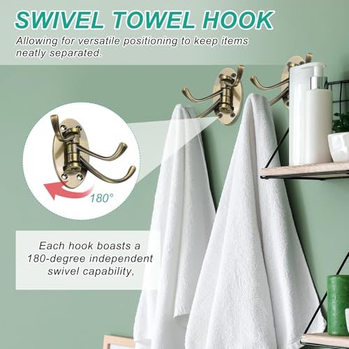 Swivel Wall Hooks Foldable Towel Hook Clothes Hanger Wall Mounted Three view 4