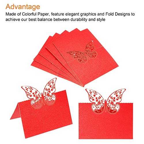 Table Name Place Cards, 25Pcs 4.68x3.51" Red view 4
