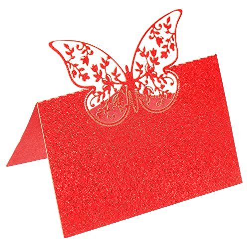 Table Name Place Cards, 25Pcs 4.68x3.51" Red — PATIKIL