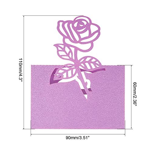 Table Name Place Cards, 50Pcs Favor Decor Rose Cut Design Blank Card view 2