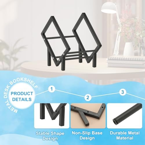 Table Top Book Shelf Bookcase Book Storage Organizer Rack view 3