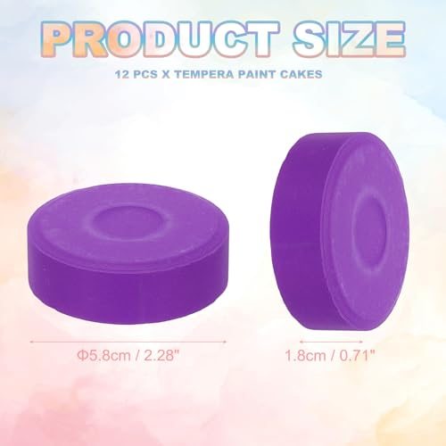 Tempera Cakes, 2.3"x0.7" Tempera Paint Cakes, Purple view 2