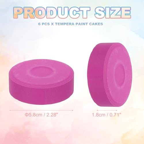 Tempera Cakes, 2.3"x0.7" Tempera Paint Cakes, Rose Purple view 2