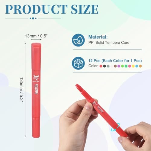 Tempera Paint Sticks Twistable Wax Crayons Long, Pearlescent, Twist Solid view 2