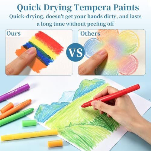 Tempera Paint Sticks Twistable Wax Crayons Long, Pearlescent, Twist Solid view 5