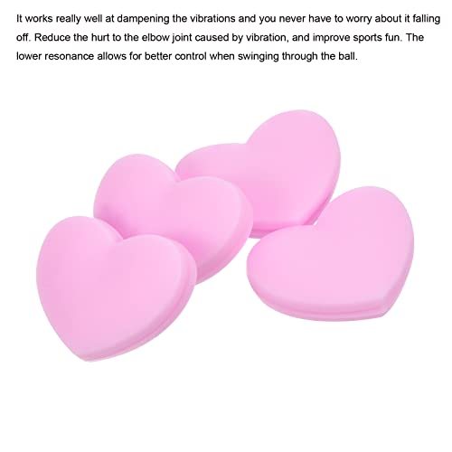 Tennis Vibration Dampener, 4 Pack Heart-Shaped Silicone Shock Absorber view 4