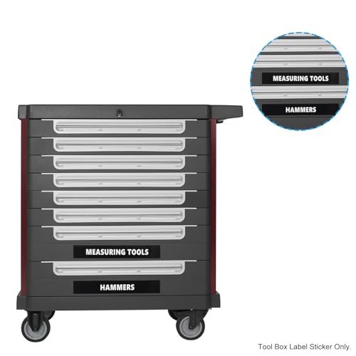 Tool Box Label Sticker 4 Sheets Machine Organizer Decal Tool Black view 4