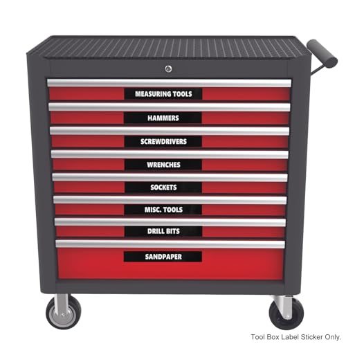 Tool Box Label Sticker 4 Sheets Machine Organizer Decal Tool Black view 5