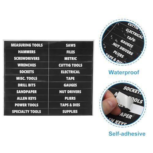 Tool Box Label Sticker, 6Pack Machine Organizer Decal Waterproof Tool Box view 3