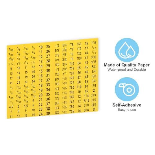 Tool Box Labels, 2 Set 180 Toolbox Decals Wrench Socket Size Stickers view 4
