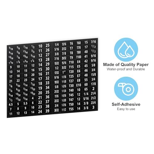 Tool Box Labels, 2 Set 180 Toolbox Decals Wrench Socket Size Stickers view 4