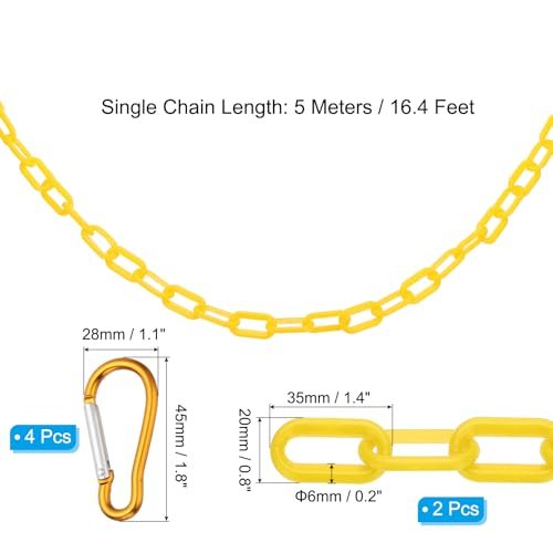 Total 33Ft Plastic Chain Barrier, Safety Link Chain view 2