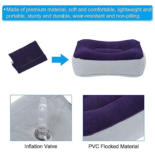 Travel Foot Rest Pillow Gray Blue Inflatable Rest Cushion, Travel Flight view 3