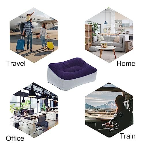 Travel Foot Rest Pillow Gray Blue Inflatable Rest Cushion, Travel Flight view 5