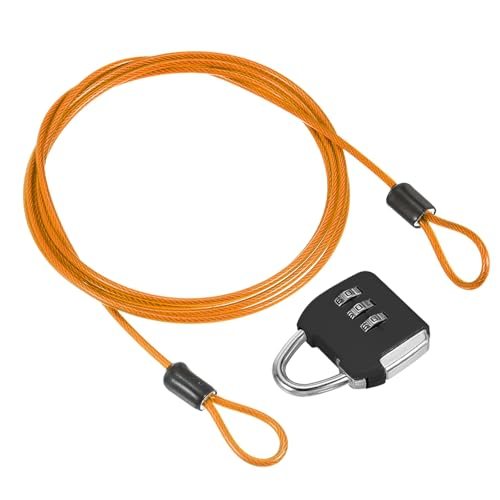 Travel Padlock Set, Coated Safety Wire Rope, Double Loop — PATIKIL