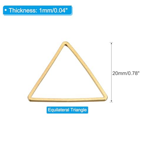 Triangle Beading Findings 20mm Gold Hoop Earrings view 2