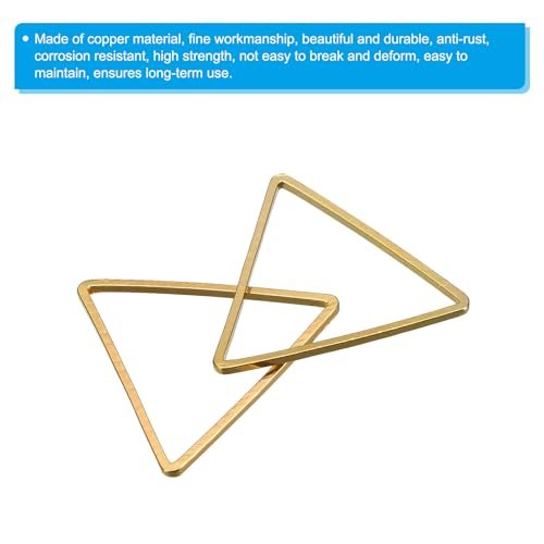 Triangle Beading Findings 20mm Gold Hoop Earrings view 4