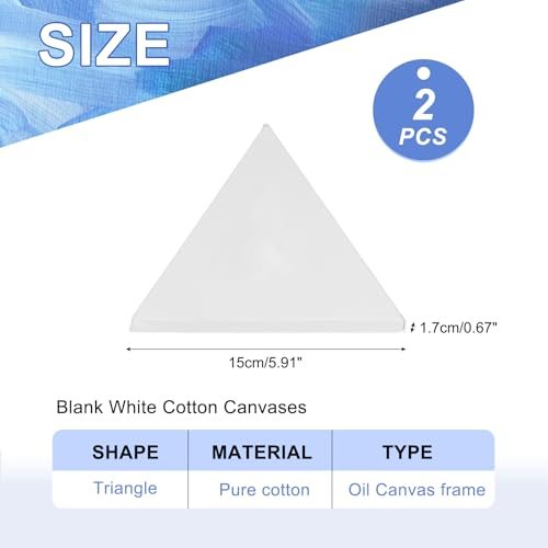 Triangle Shaped Canvas Board 6"x6" Blank Painting Board view 2