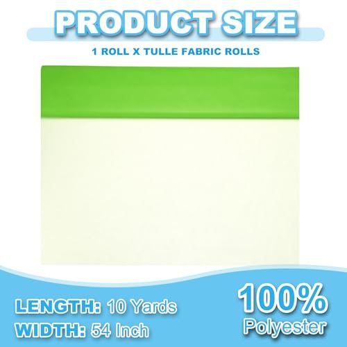 Tulle Fabric Rolls 54 Inch by 10 Yards Fabric Grass Green view 2