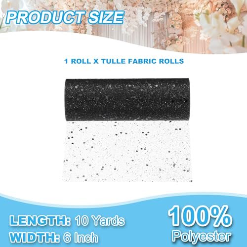 Tulle Fabric Rolls, 6 Inch by 10 Yards Fabric Spool Tulle Sparkling view 2