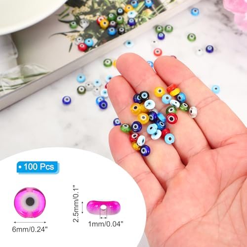 Turkish Evil Eye Charm Round Shape Spacer Beads Pendant Connector view 2