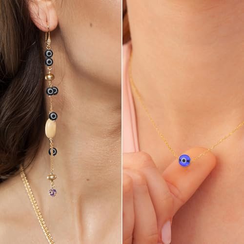 Turkish Evil Eye Charm Round Shape Spacer Beads Pendant Connector view 5