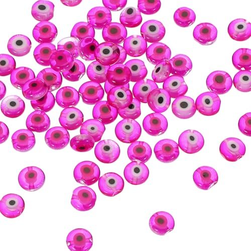 Turkish Evil Eye Charm Round Shape Spacer Beads Pendant Connector — PATIKIL