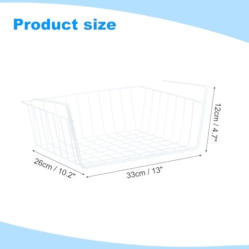 Under Shelf Basket, 4 Pack Small Sliding Under Cabinet Shelf Hanging view 2