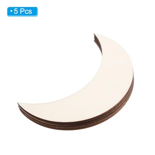 Unfinished Wood Moon Blank Wooden Cutouts Ornaments Natural Wood Pieces view 3