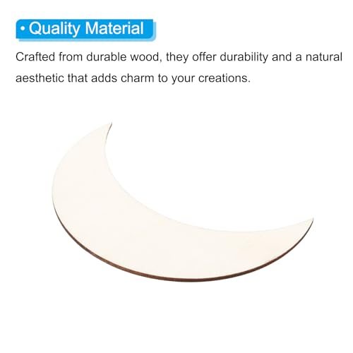 Unfinished Wood Moon Blank Wooden Cutouts Ornaments Natural Wood Pieces view 4