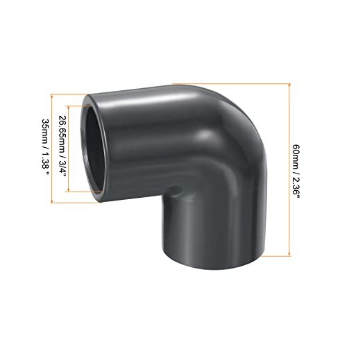 UPVC Pipe Fitting Elbow Schedule 80 3/4" Socket, 2 Pack 90 Degree Adapter view 2