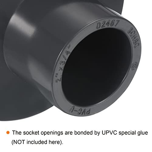 UPVC Reducer Pipe Fitting 2" x 3/4" Socket Schedule 80 view 5