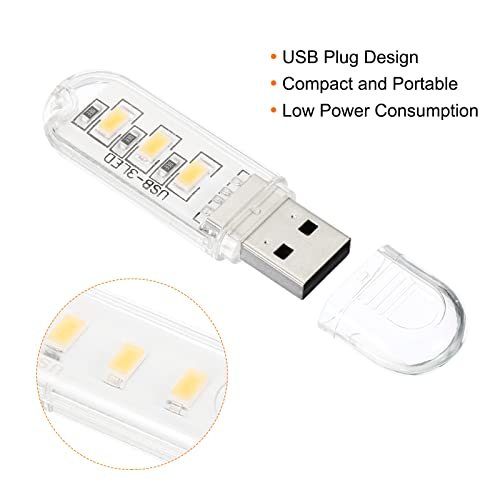 USB Night Light, 6 Pack Portable Plug-in Mini LED Lamp Stick 3 Beads view 4