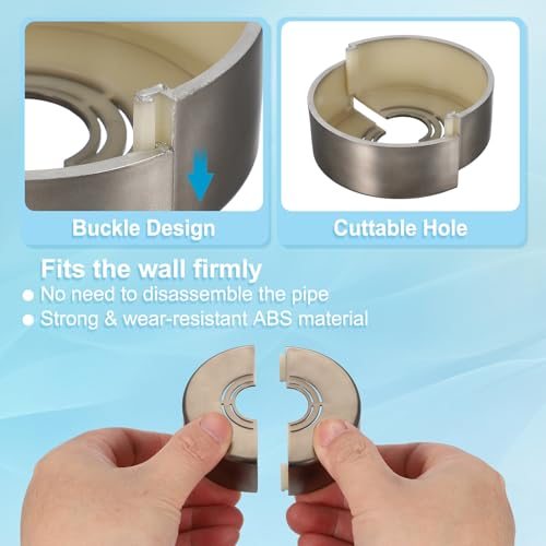 Wall Split Flange 0.8/1/1.3 Inch, 2Pcs 0.8" Thicken Cuttable ABS view 3