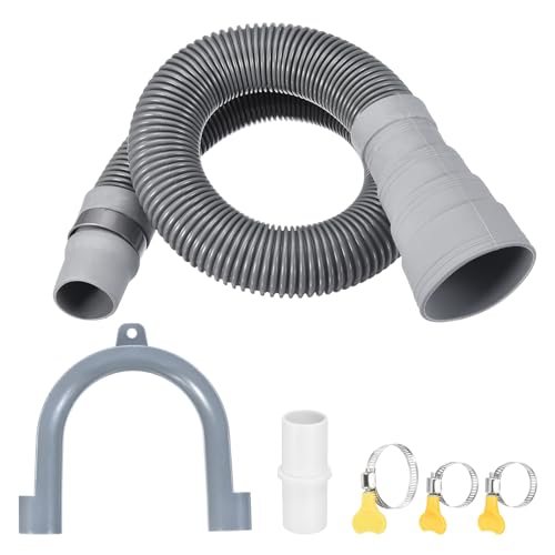Washing Machine Drain Hose 0.8m/2.62FT w Clamps U-Bend Holder, Multi-size — PATIKIL