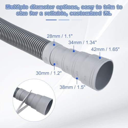 Washing Machine Drain Hose 0.8m/2.62FT w Clamps U-Bend Holder, Multi-size view 3