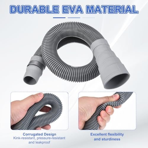 Washing Machine Drain Hose 0.8m/2.62FT w Clamps U-Bend Holder, Multi-size view 5