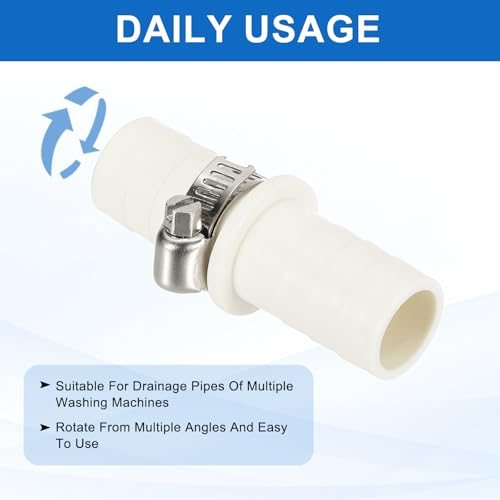 Washing Machine Drain Hose Connectors Dishwasher Drain White view 5