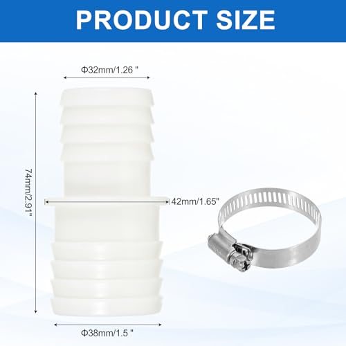 Washing Machine Drain Hose Connectors, White view 2