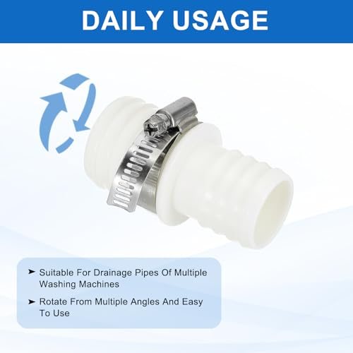 Washing Machine Drain Hose Connectors, White view 5