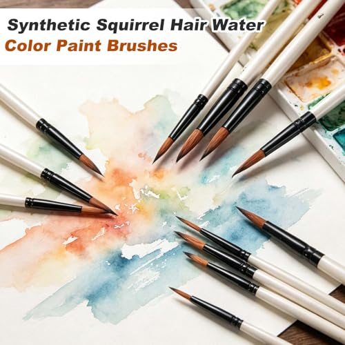 Watercolor Brush Paint Synthetic Squirrel Water Color Brushes, Size view 4