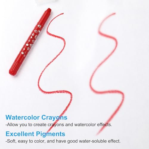 Watercolor Gel Crayon, 12Pcs Twist Coloring White Crayon, Rotating view 3