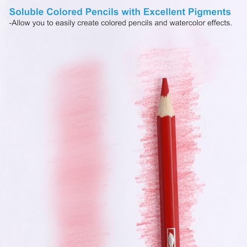 Watercolor Pencil, 12Pcs Water Soluble Pencils view 3
