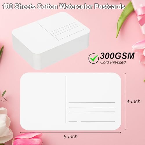 Watercolor Postcards, 100% Cotton 4x6 Inch Blank Rounded Corners Water view 2