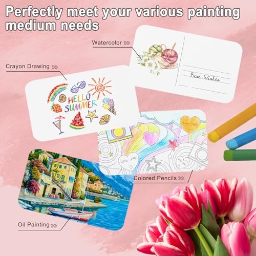 Watercolor Postcards, 100% Cotton 4x6 Inch Blank Rounded Corners Water view 4