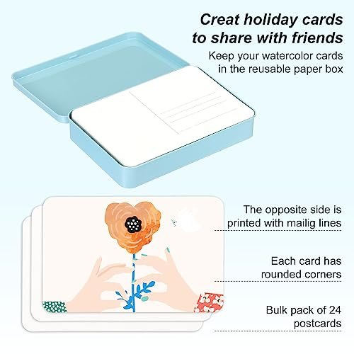 Watercolor Postcards, 4x6 Blank Watercolor Paper Post Cards 140lb/300gsm view 2